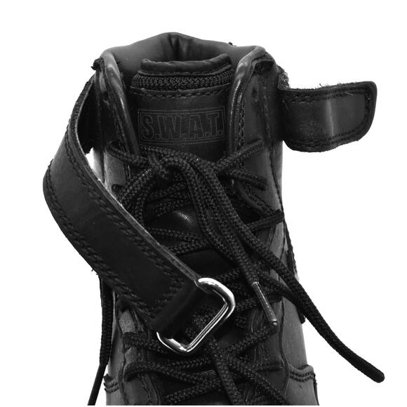 F0 Auth NIKE AIR FORCE 1 SWAT Black Leather Steel Toe Shoes 309655-001 Size 6.5 - Picture 7 of 9